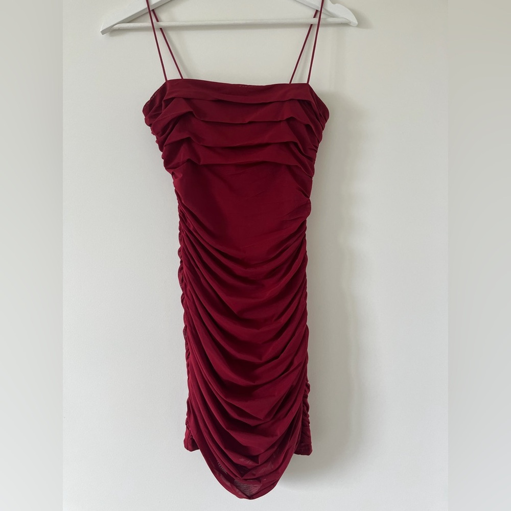 Princess Polly Red Ruched Mini Dress